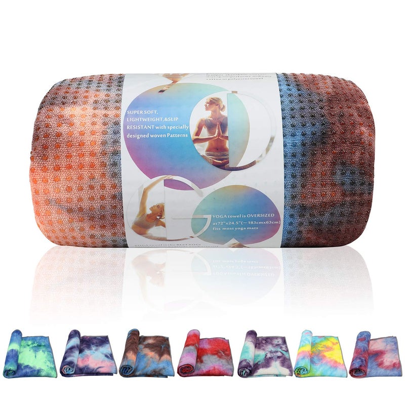 Pefi Yoga Towels , Non Slip Hot Yoga Towel Skidless Waffle Texture, 100% Absorbent Odorless Microfiber Yoga Blanket, Standard Sized 24 x72 in Mat Towel,for Hot Yoga, Bikram, Pilates ( Blue & Grey)â€¦1 - Image 3